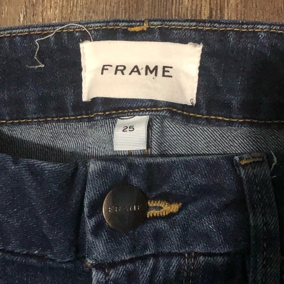 Frame Jeans Women's 25 Le Crop Mini Boot Mid Rise Frayed Hem in Rosalie Wash - Picture 2 of 7